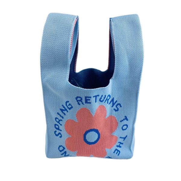 Women Lightweight Polyester Wrist Knit Tote Bag