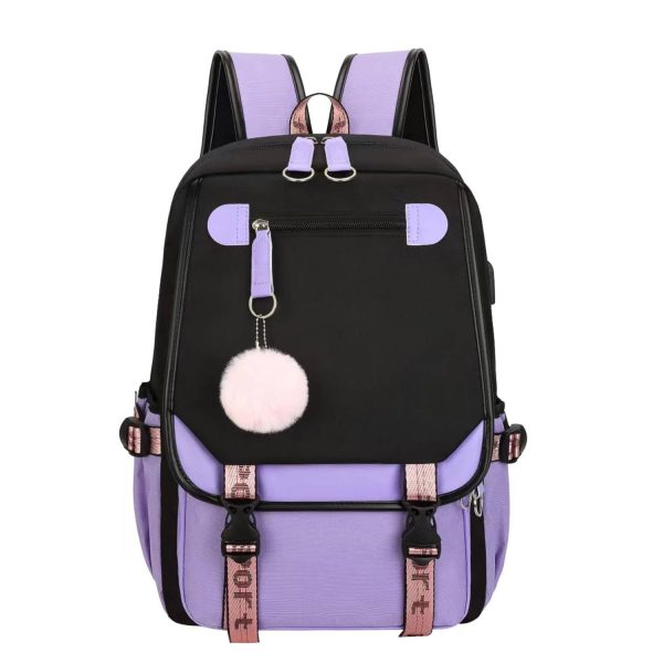 Large Capacity Oxford Backpack w/ USB Charging Port