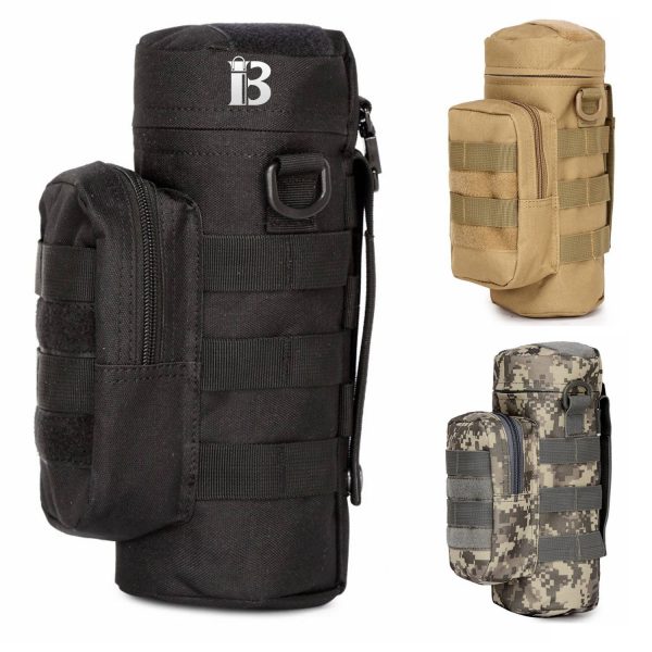 Polyester Tactical Water Bottle Bag w/ Pocket