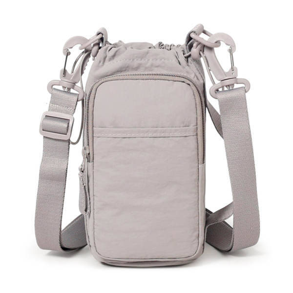 Nylon Outdoor Water Bottle Carrier Bag w/ Phone Pocket