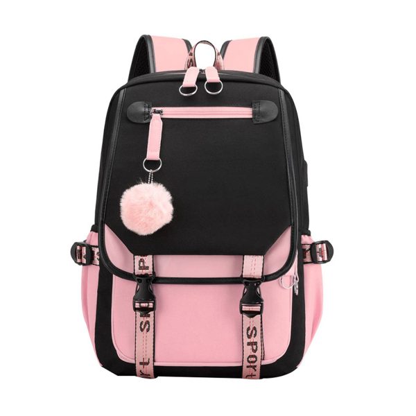 Large Capacity Oxford Backpack w/ USB Charging Port