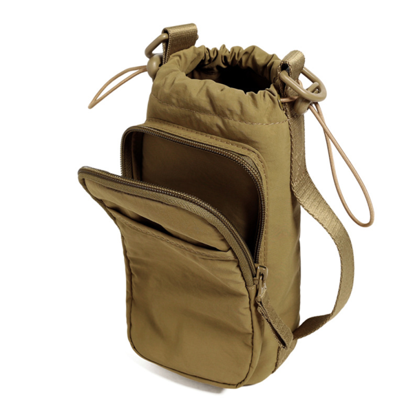 Nylon Outdoor Water Bottle Carrier Bag w/ Phone Pocket