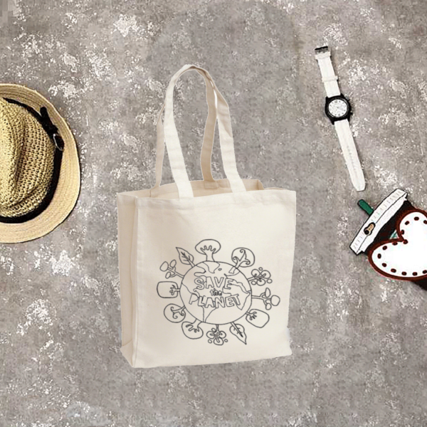 Waterproof Colors DIY Graffiti Kids Canvas Tote Bag