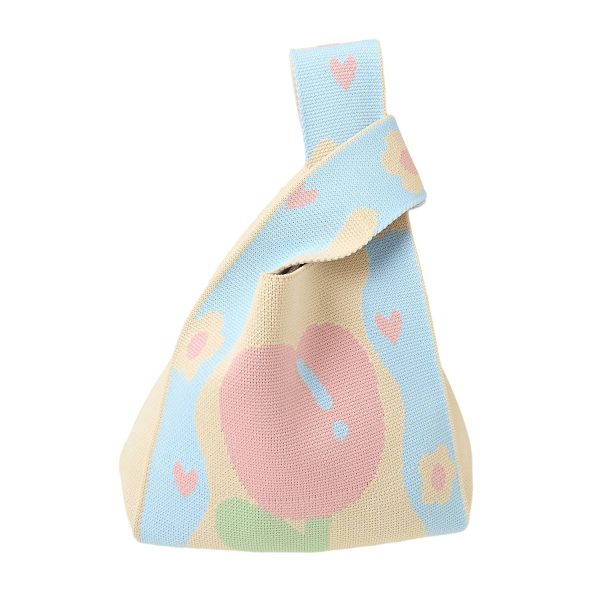 Women Lightweight Polyester Wrist Knit Tote Bag