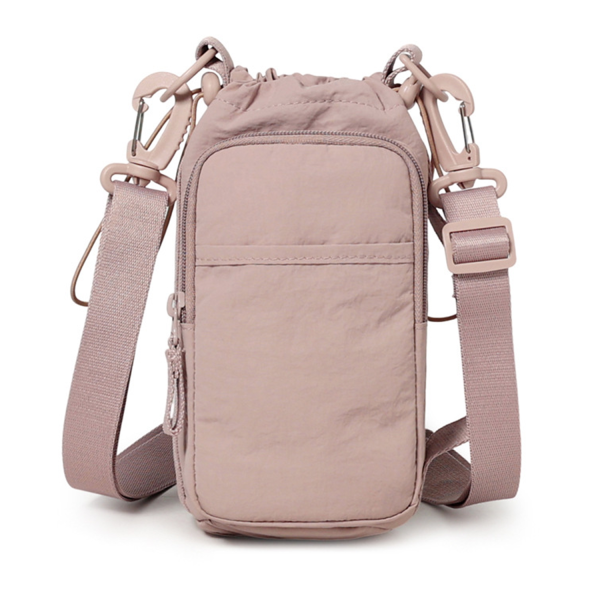 Nylon Outdoor Water Bottle Carrier Bag w/ Phone Pocket