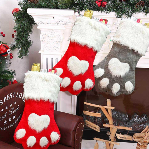 Dog Paw Christmas Gift Bag