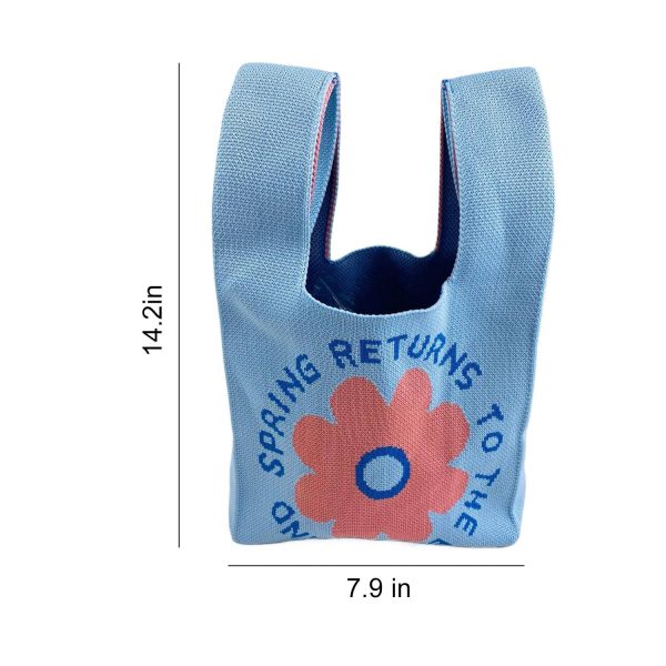 Women Lightweight Polyester Wrist Knit Tote Bag