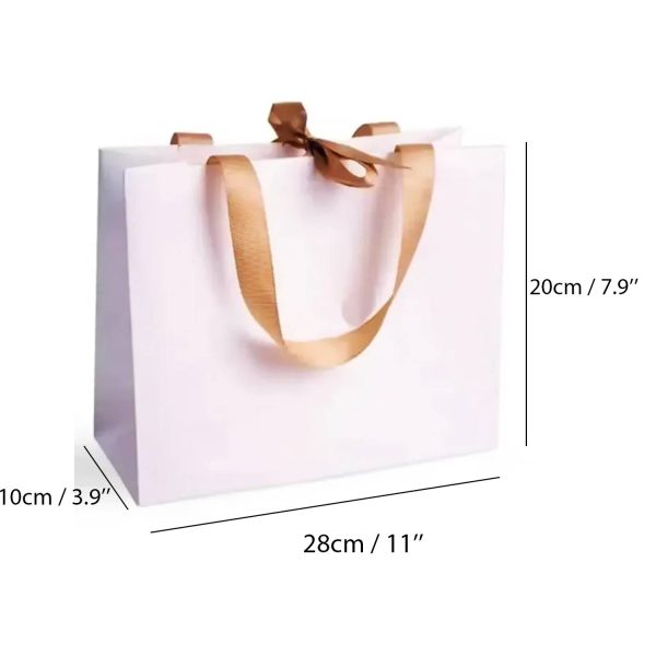 Gift Paper Shopping Bag W/ Bow Ribbon
