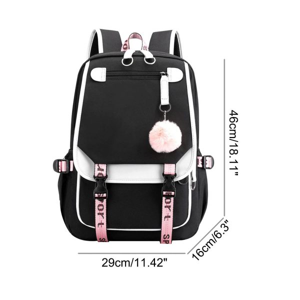 Large Capacity Oxford Backpack w/ USB Charging Port