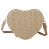 PU Straw Heart-shaped Bag