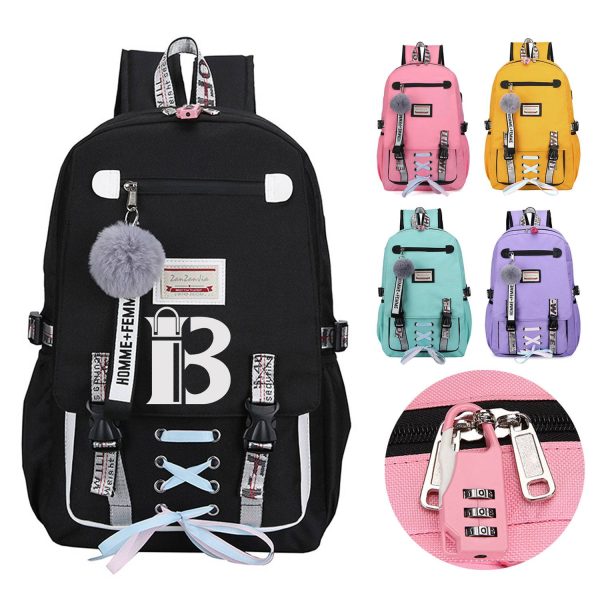 ND520_1758177610807.jpg Polycotton Combination Lock School Backpack w/ USB Port
