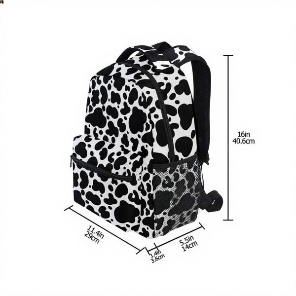 Cow Print Large Capacity Lightweight Oxford Backpack