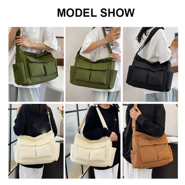 Large Capacity Casual Water Resistant Canvas Crossbody Bag