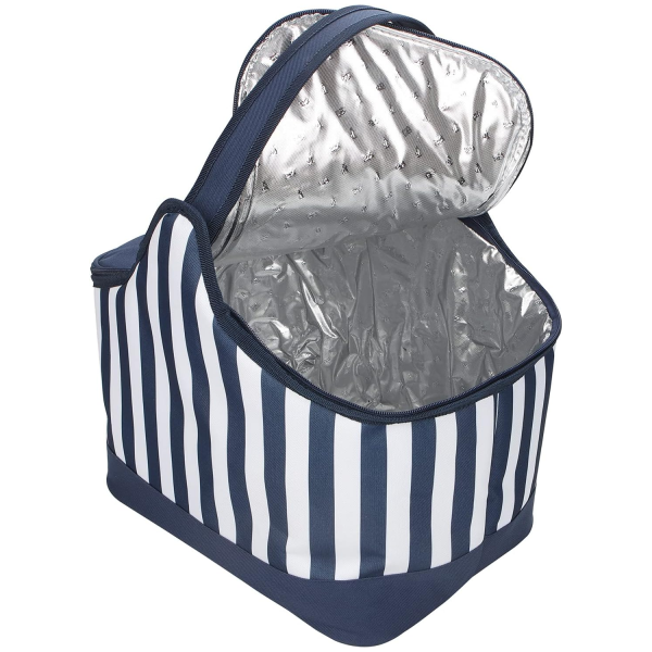Personalized Zebra-Striped Oxford Picnic Handbag