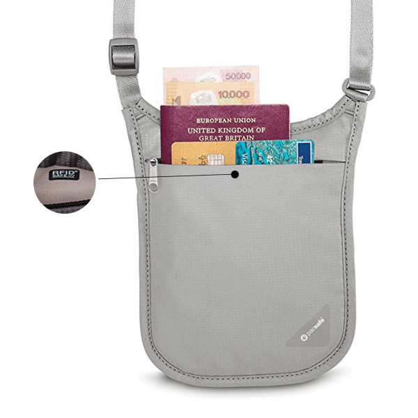 Anti-Theft Rfid Blocking Id Card Pouch Nylon Crossbody Bag