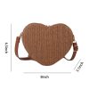 PU Straw Heart-shaped Bag