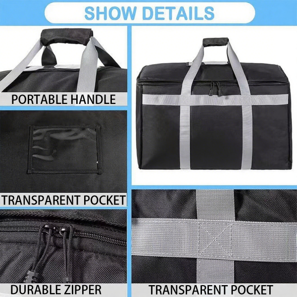 77L Foldable Oxford Insulated Food Delivery Bag