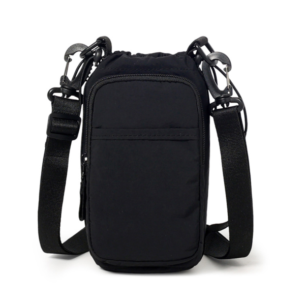 Nylon Outdoor Water Bottle Carrier Bag w/ Phone Pocket