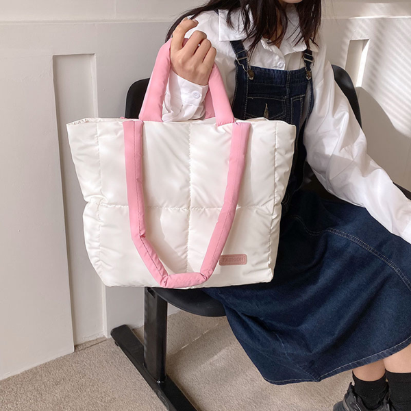 Soft Quilted Cotton Shoulder Handbag