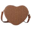 PU Straw Heart-shaped Bag