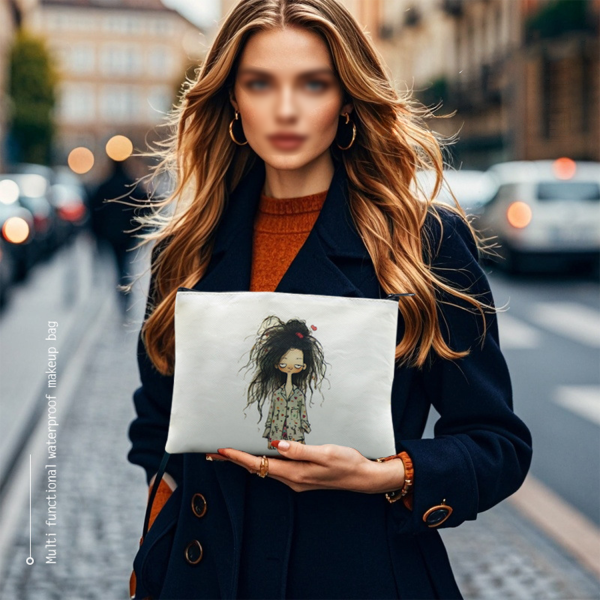 Non-woven Fabric Waterproof Zipper Makeup Bag