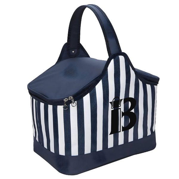 Personalized Zebra-Striped Oxford Picnic Handbag