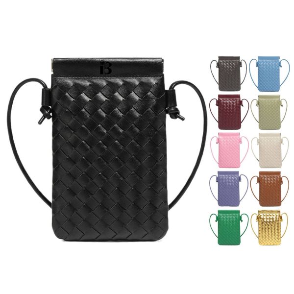 Compact PU Leather Crossbody Phone Bag w/ Adjustable Strap