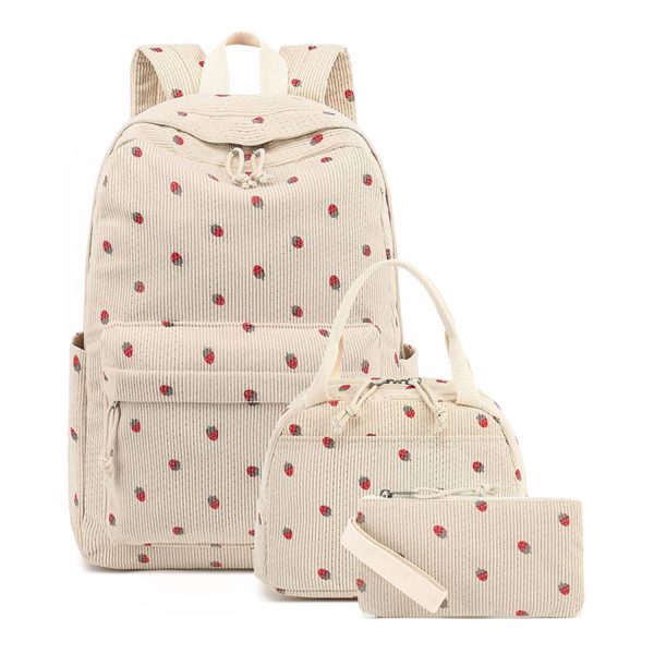 mi_1758009870699.jpg 3 Piece Corduroy School Backpack Set