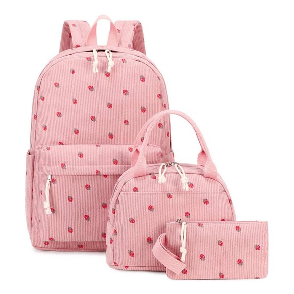 pink_1757667190928.jpg 3 Piece Corduroy School Backpack Set