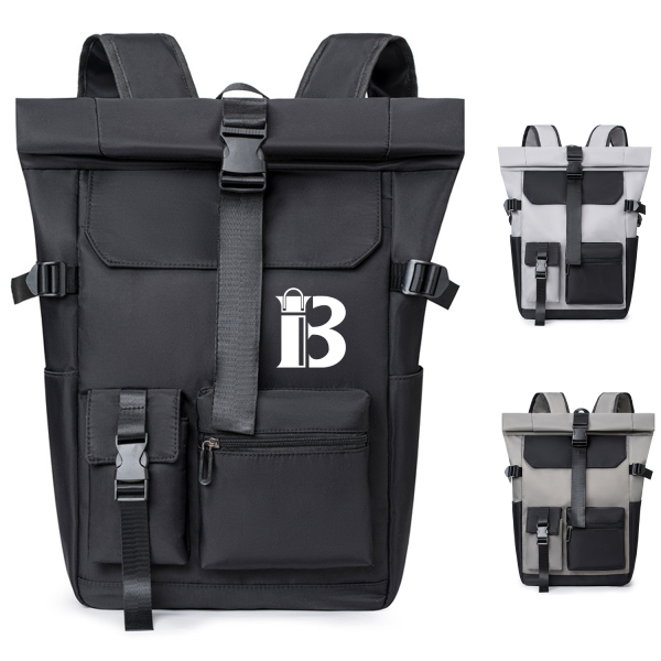 主图-logo_1761633158034.png Oxford Roll Top Laptop Backpack