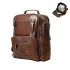 Vintage PU Leather Large Capacity Backpack