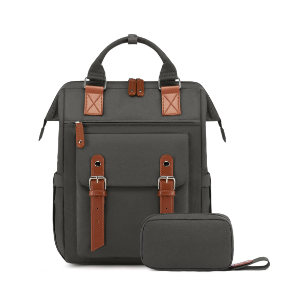 Large Capacity Polyester Laptop Backpack w/ Pouch