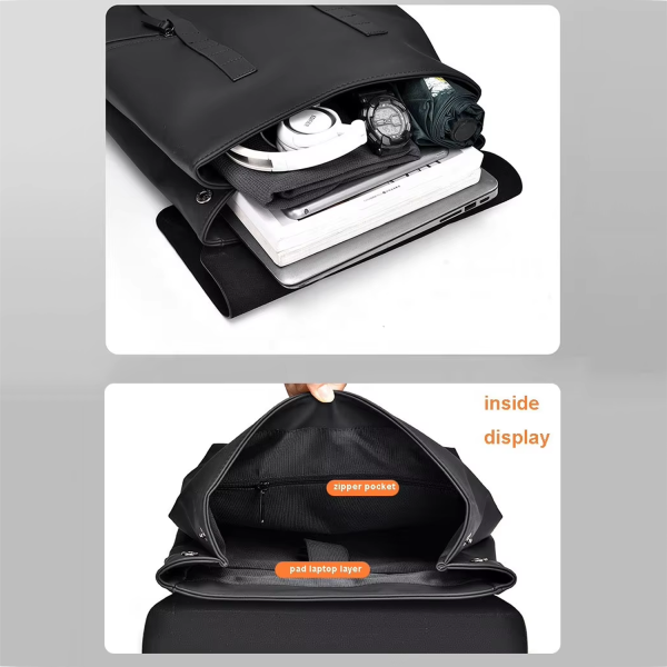 PU Leather Waterproof Laptop Backpack