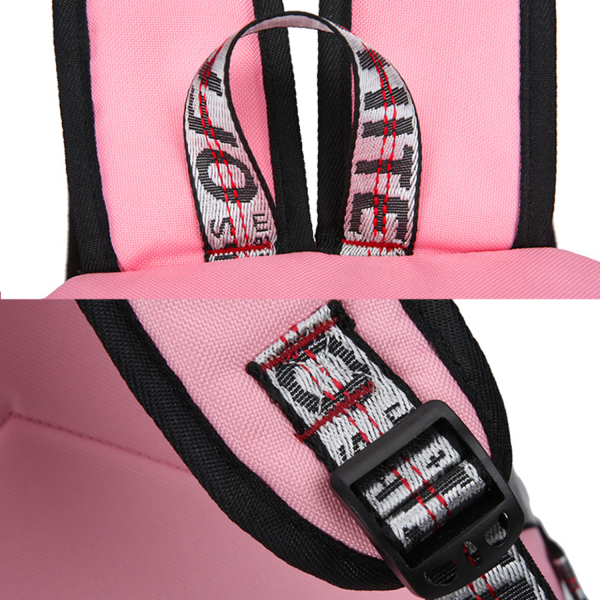 Polycotton Combination Lock School Backpack w/ USB Port