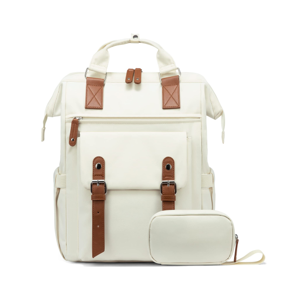 Large Capacity Polyester Laptop Backpack w/ Pouch