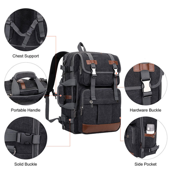 3 in 1 Multi-function Canvas Laptop Backpack