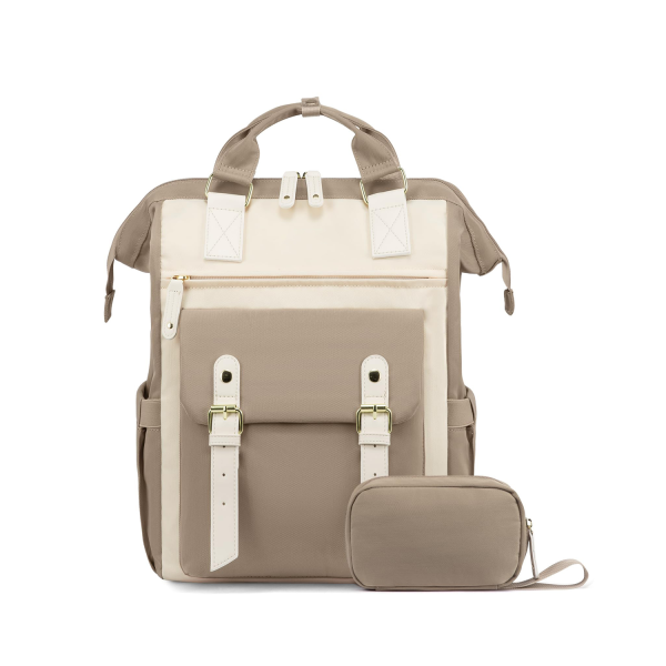 Large Capacity Polyester Laptop Backpack w/ Pouch