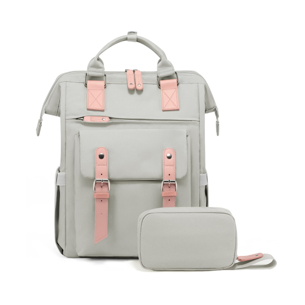 Large Capacity Polyester Laptop Backpack w/ Pouch