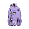 Polycotton Combination Lock School Backpack w/ USB Port