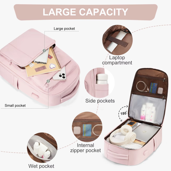 Multi-Pockets Large Nylon Travel Laptop Backpack