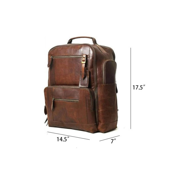Vintage PU Leather Large Capacity Backpack