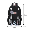 Polycotton Combination Lock School Backpack w/ USB Port