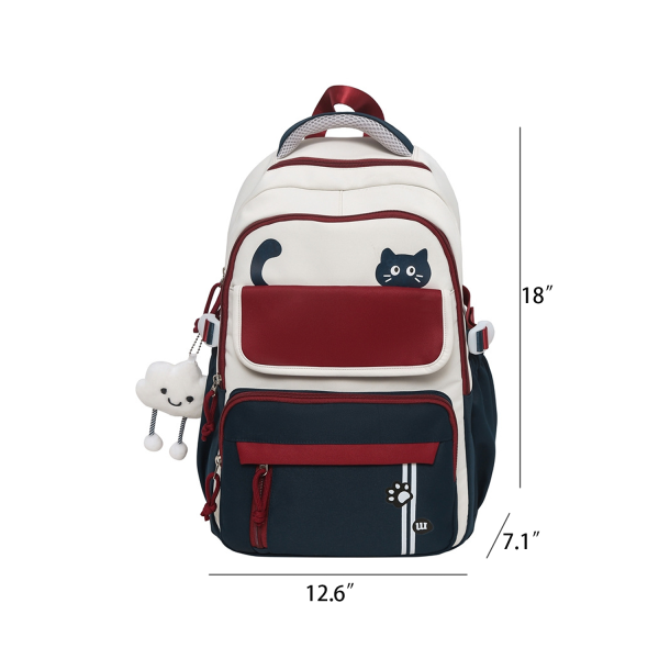 Large Capacity Nylon Backpack w/ Pendant