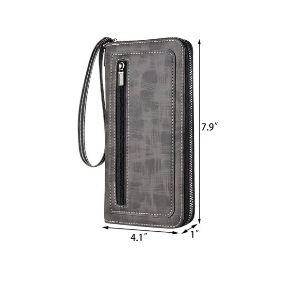 尺寸图_1758694830992.jpg Men Long PU Zipper Wallet w/ Carrying Strap