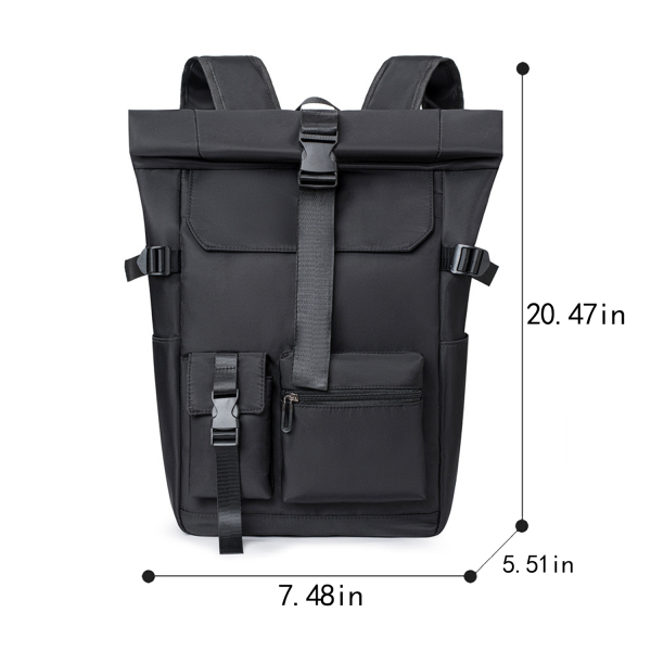 Oxford Roll Top Laptop Backpack