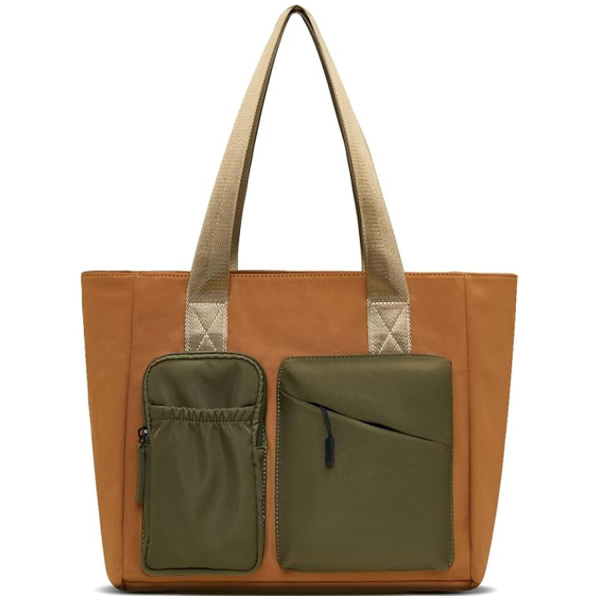 棕_1758266550277.png Multi Pockets Waterproof Canvas Tote Bag