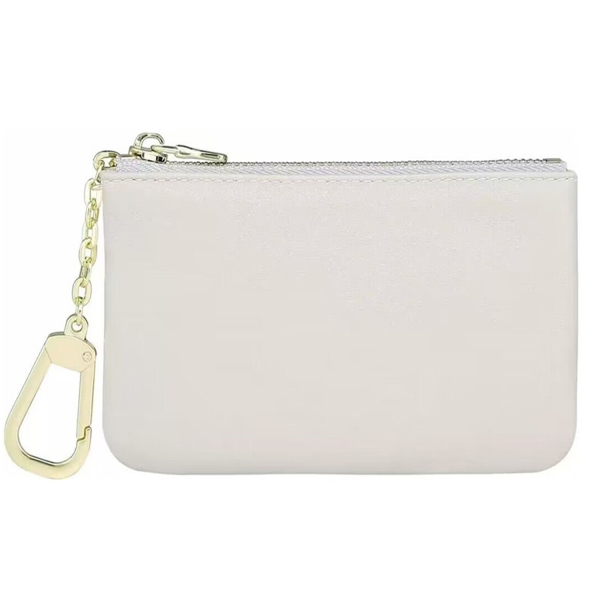 白_1757994659106.png Square Zipper Genuine Leather Coin Purse w/ Keychain