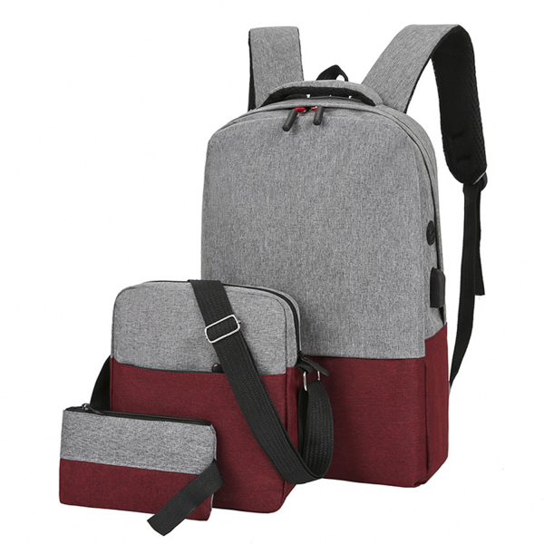 3pcs Nylon Large Capacity Laptop Backpack Set