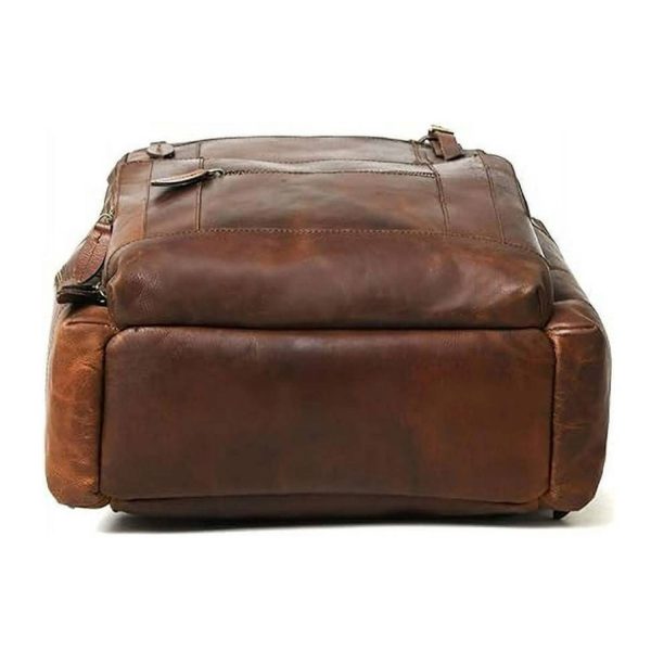 Vintage PU Leather Large Capacity Backpack