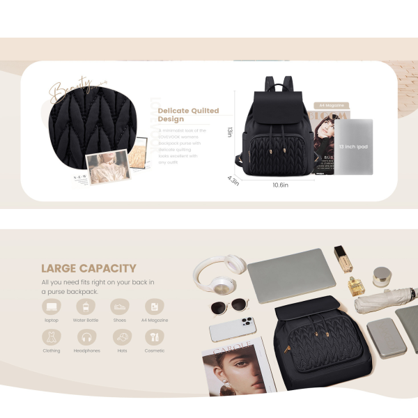 Large Capacity Wear-Resistant Nylon Travel Backpack